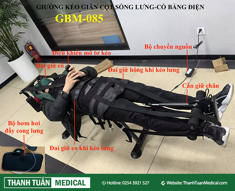 Giưá»ng Ä‘iện kéo giãn cá»™t sống cổ, lưng, cổ toà n thân GBM-085 Giưá»ng Ä‘iện kéo giãn cá»™t sống cổ, lưng, cổ toà n thân GBM-085