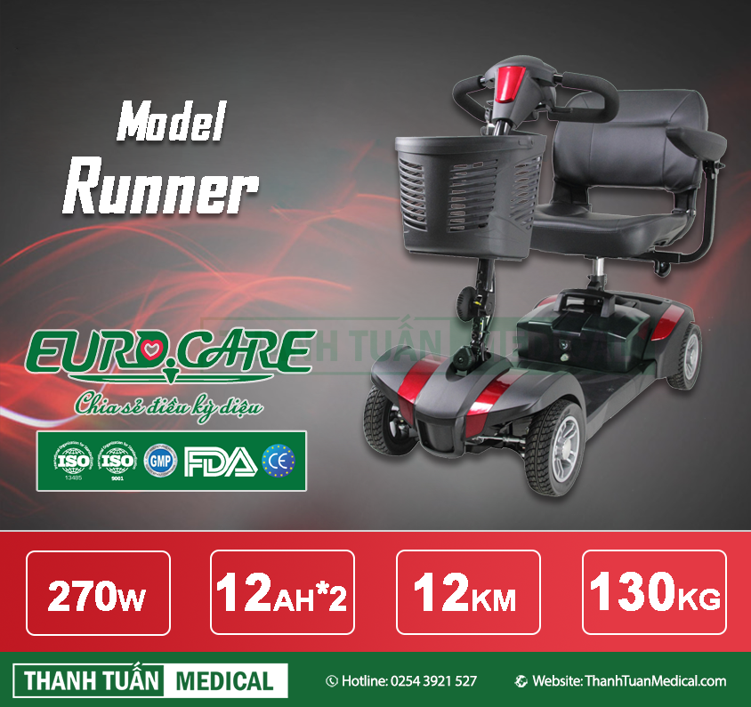 Xe điện 4 bánh Eurocare Runner chất lượng châu Âu