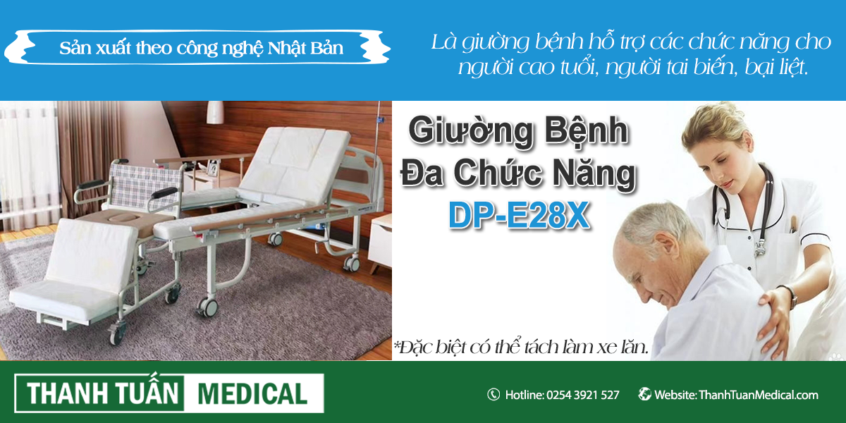 Giường bệnh nhân đa chức năng tách làm xe lăn DP E28X