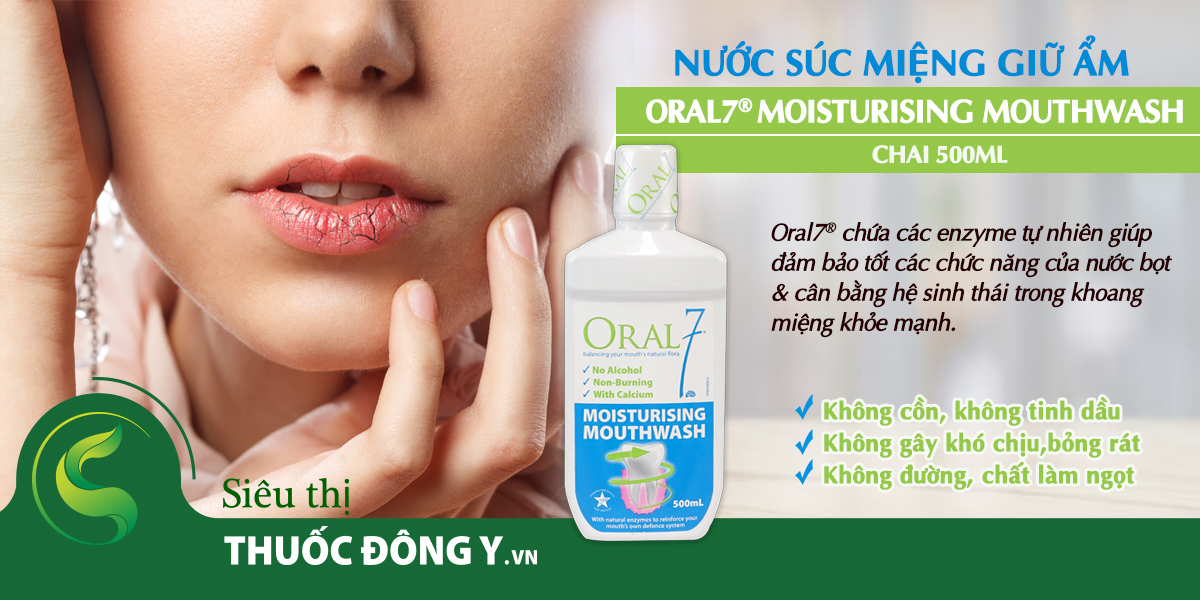 Nước súc miệng giữ ẩm Oral7® Moisturising Mouthwash 500ml