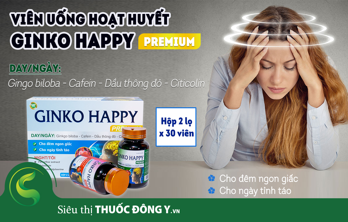 Viên uống hoạt huyết Ginko Happy Premium - Cho đêm ngon giấc, cho ngày tỉnh táo!!