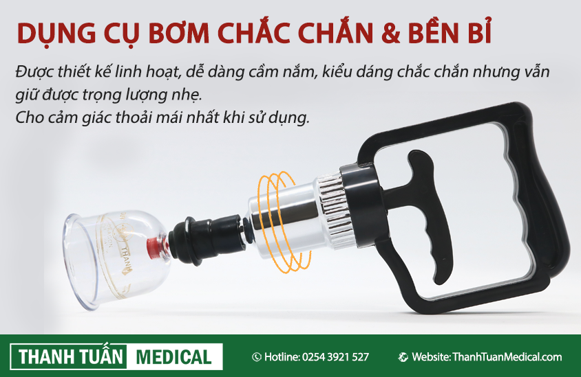 Bộ giác hơi không dùng lửa Duy Thành vali đen 15 ly có dụng cụ bơm chắc chắn và bền bỉ