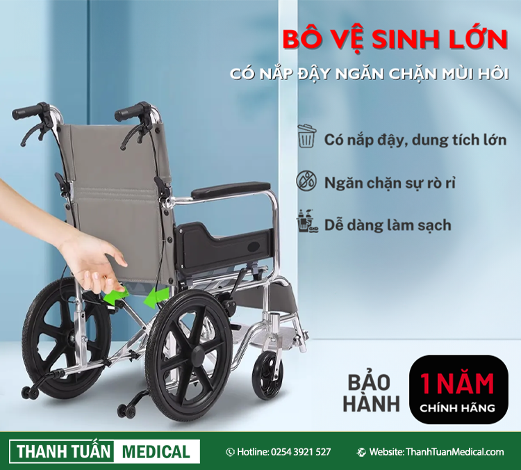 Bô vệ sinh lớn có nắp đậy đảm bảo vệ sinh