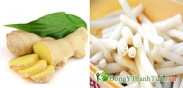 cách chữa viêm xoang bằng gừng và ngó sen