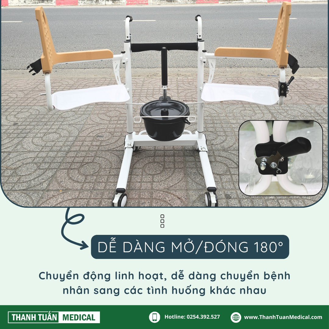 Đế ghế có thể đóng/ mở 180° linh hoạt