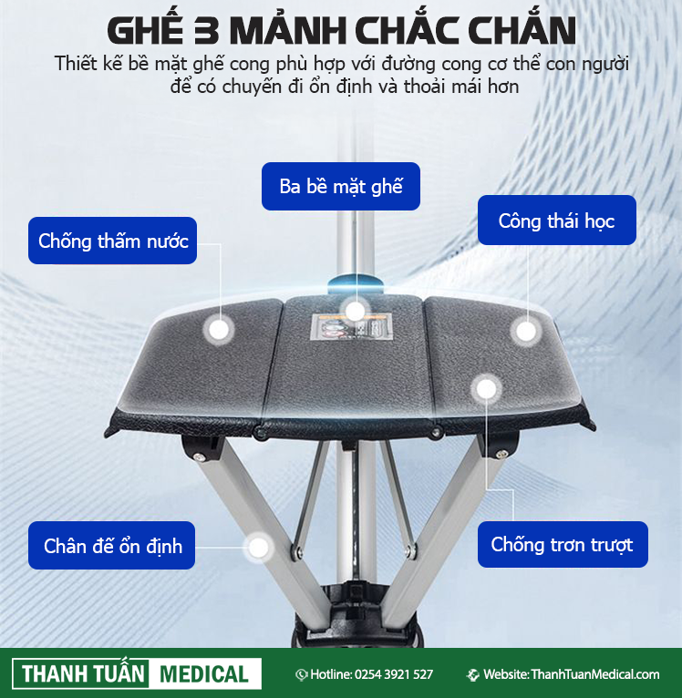 Ghế ba mảnh phù hợp với đường cong cơ thể