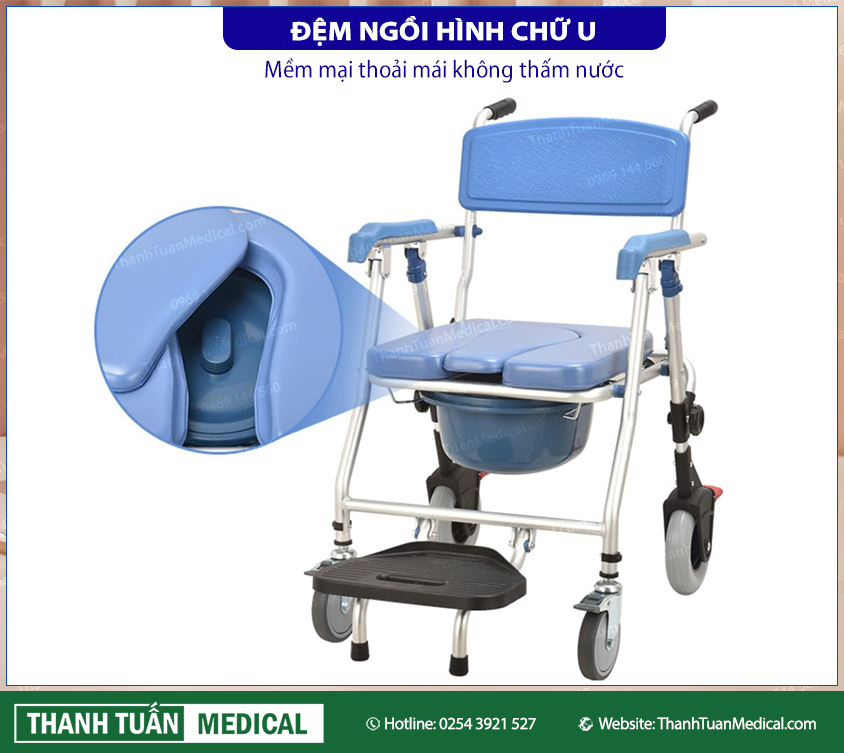 Đệm ngồi hình chữ U giúp dễ dàng vệ sinh hơn