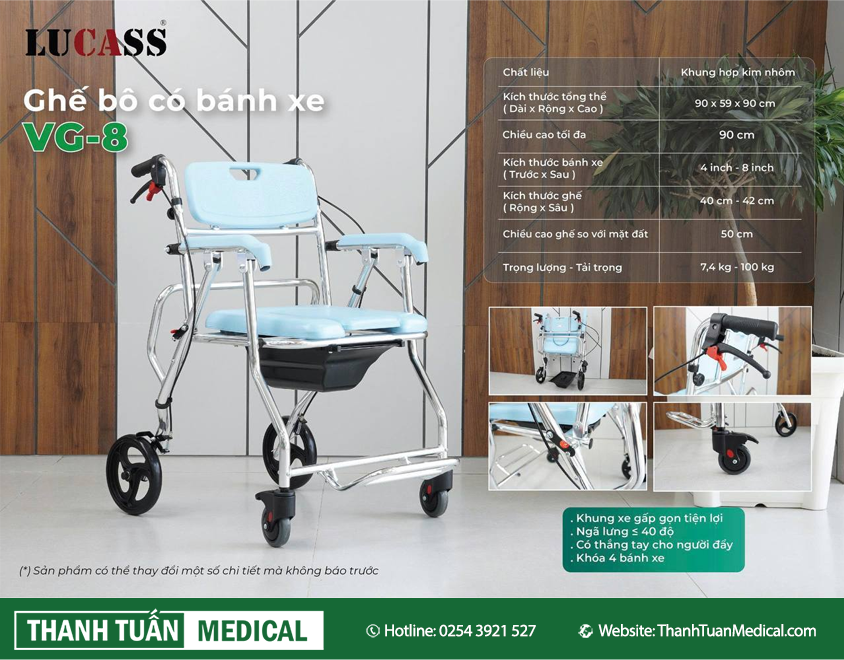Ghế bô vệ sinh Lucass VG8 Ghế bô vệ sinh Lucass VG8
