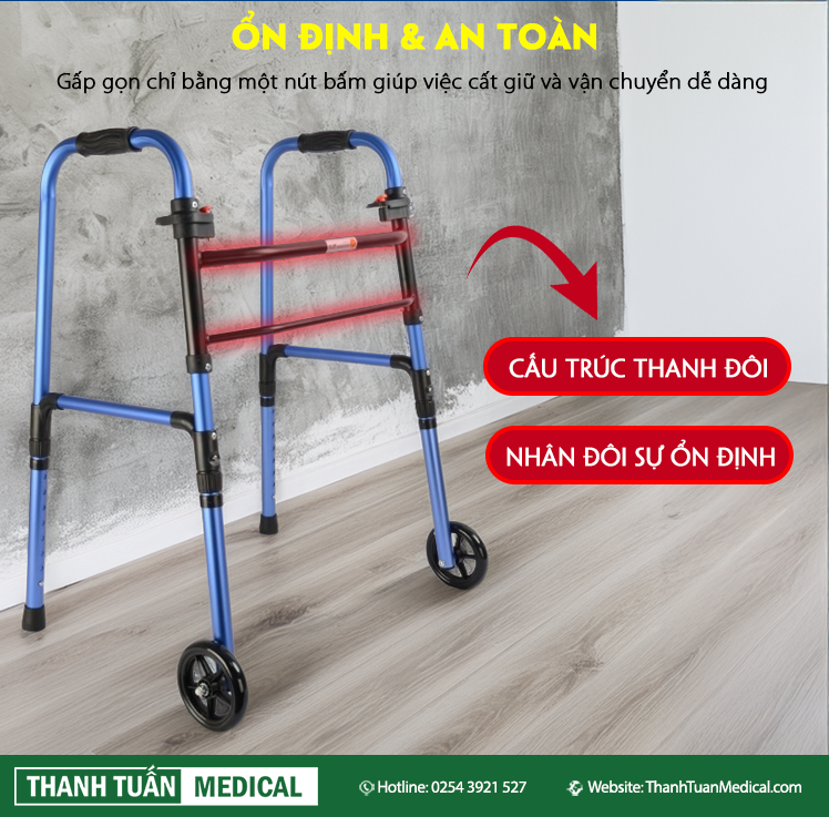Cấu trúc thanh ngang đôi, độ ổn định gấp đôi