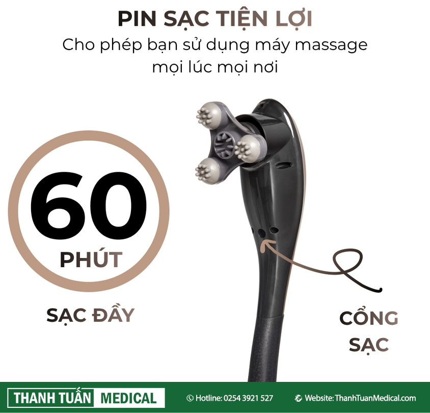 Sử dụng pin sạc tiện lợi có thể sử dụng máy mọi lúc mọi nơi