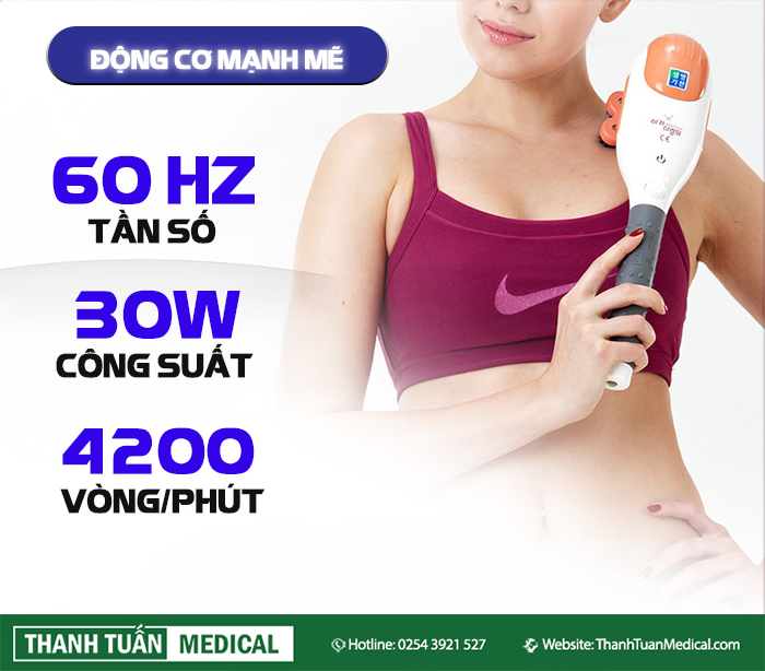 Động cơ mạnh mẽ tạo lực rung đều, giúp đạt hiệu quả tối ưu trong quá trình massage