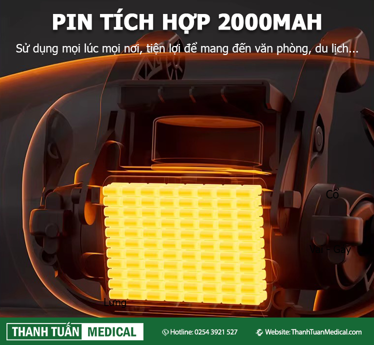 Hoạt động bằng pin với dung lượng 2000mAh, tiện lợi