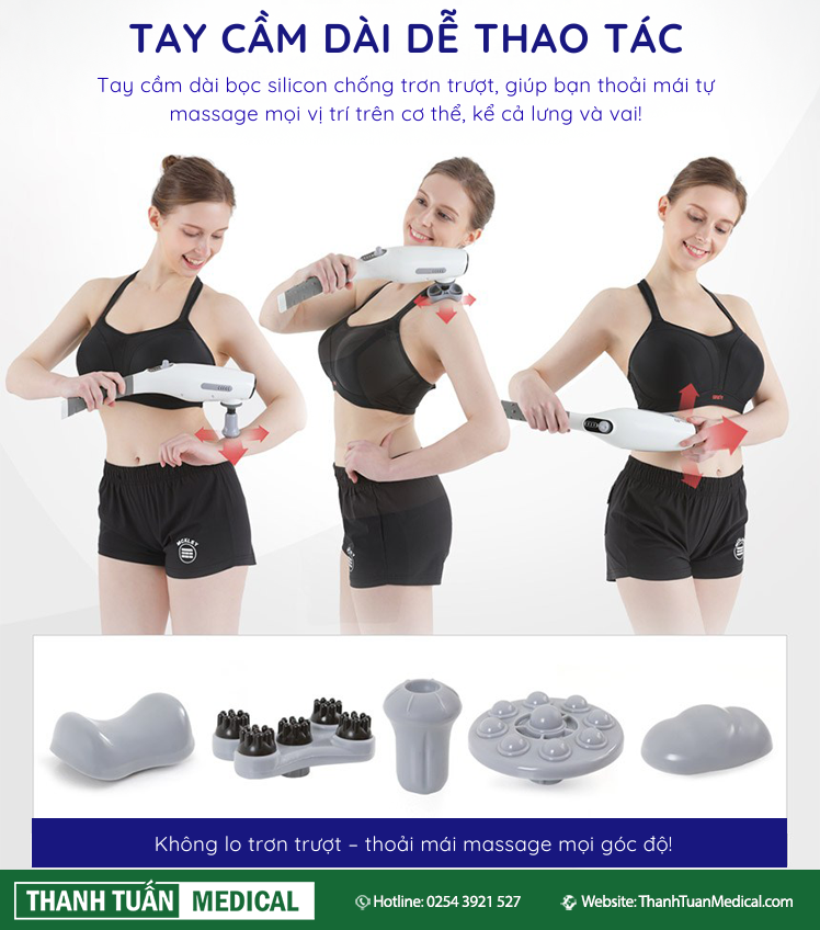 Tay cầm êm ái giúp cầm chắc chắn, không bị rung lắc