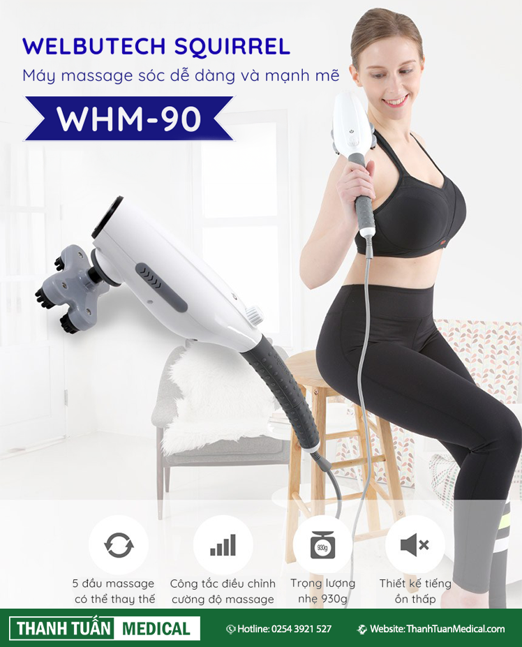 Máy massage cầm tay Welbutech Squirrel WHM-90