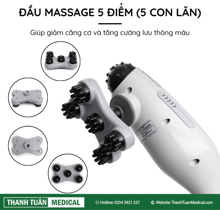 Äầu massage 5 Ä‘iểm (5 con lăn) Äầu massage 5 Ä‘iểm (5 con lăn)