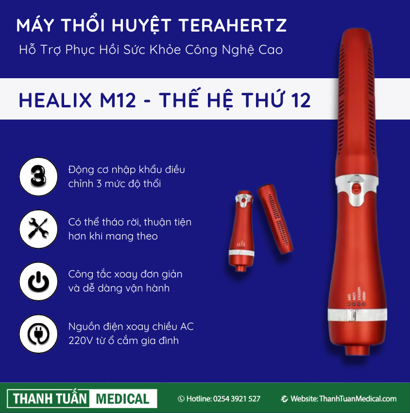 Máy thổi huyệt Terahertz Healix M12 Máy thổi huyệt Terahertz Healix M12