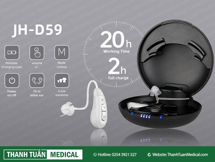 Máy trợ thính BTE không dây Biohealth JH-D59