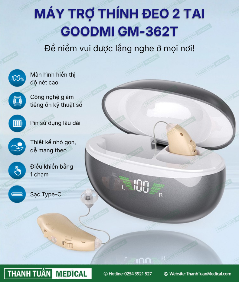 Máy trợ thính cho người già Goodmi GM-362T Máy trợ thính cho người già Goodmi GM-362T