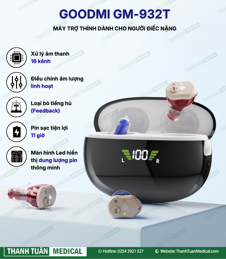 Máy trợ thính dành cho người điếc nặng Goodmi GM-932T Máy trợ thính dành cho người điếc nặng Goodmi GM-932T