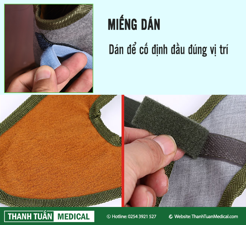 Miếng dán để cố định đầu đúng vị trí