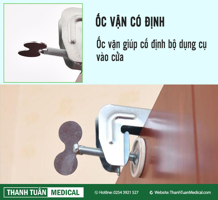 Ốc vặn giúp cố định bộ dụng cụ vào cửa