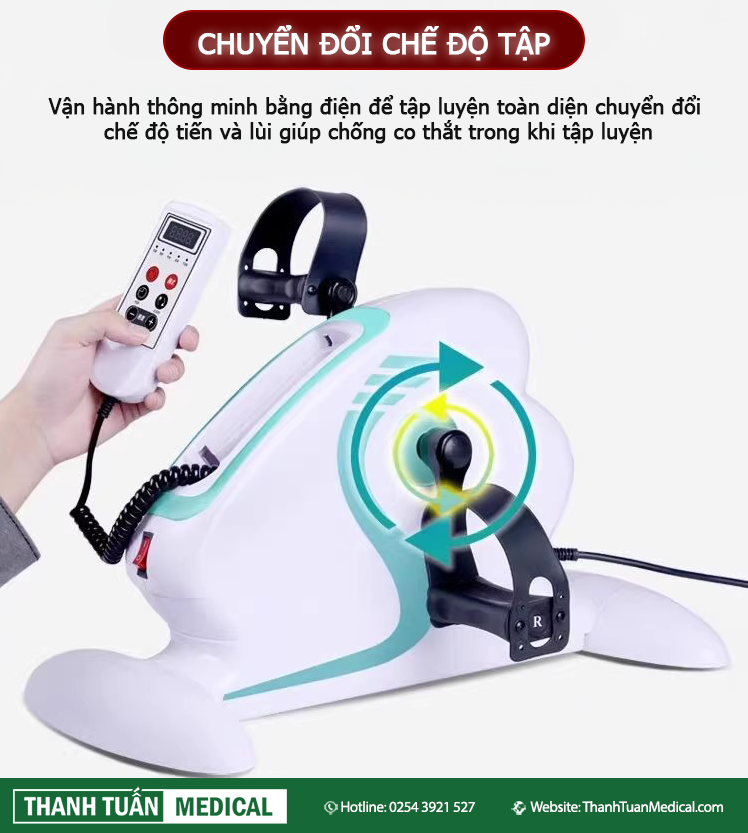 Được trang bị động cơ điện thông minh cho phép chuyển chế độ đạp tiến hoặc lùi