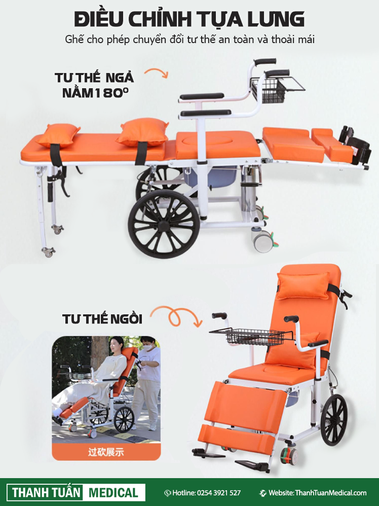 Thay đổi linh động từ tư thế ngồi sang nằm nhanh chóng