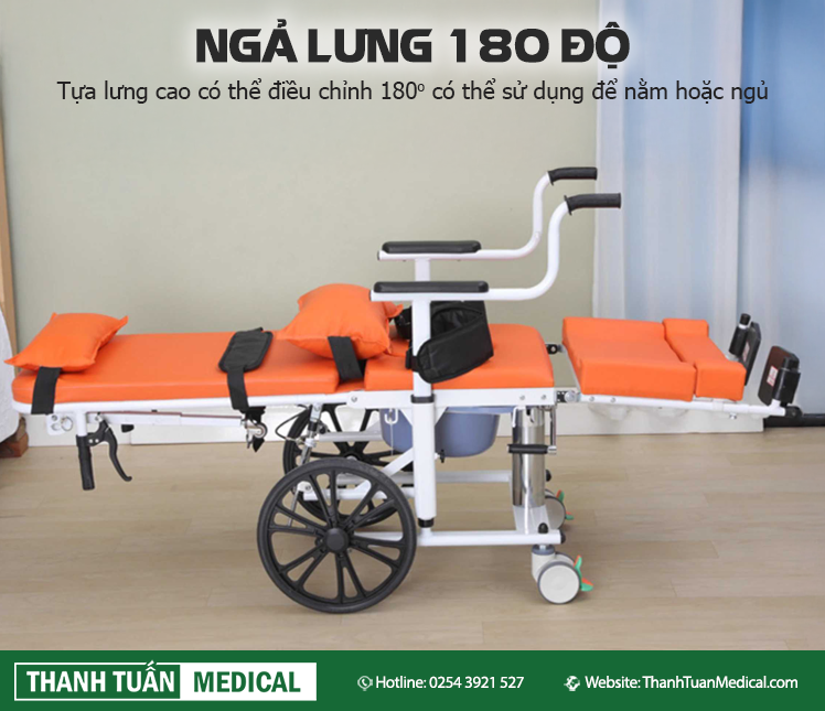 Có thể điều chỉnh ngả nằm toàn thân nằm phẳng thoải mái 180 độ