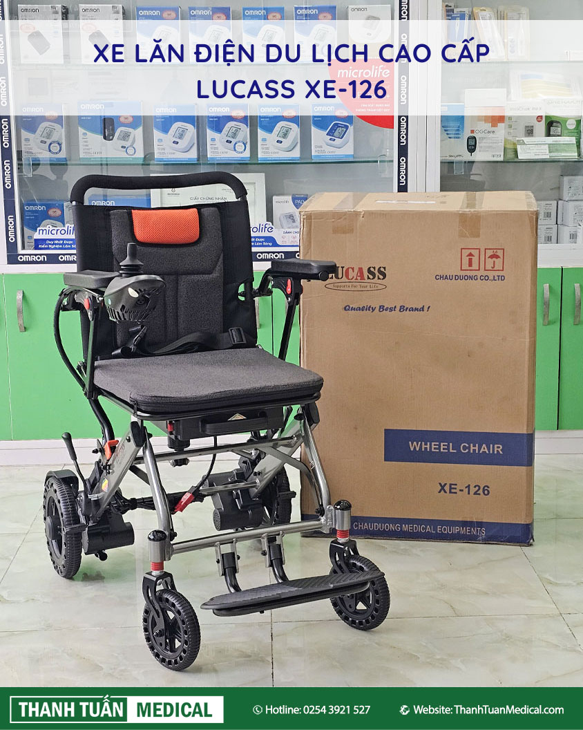 Xe lăn điện du lịch cao cấp Lucass XE-126 Xe lăn điện du lịch cao cấp Lucass XE-126