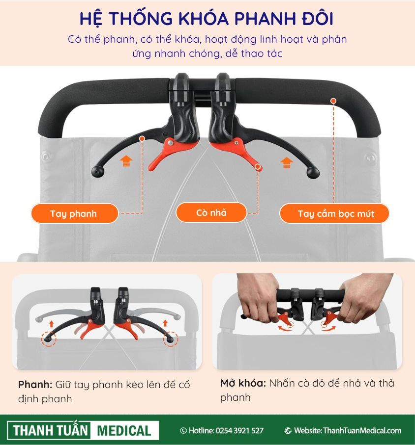 Phanh tay và phanh cố định Phanh tay và phanh cố định