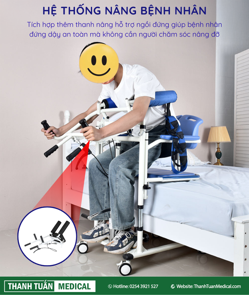 Hệ thống nâng bệnh nhân để thay quần, vệ sinh Hệ thống nâng bệnh nhân để thay quần, vệ sinh