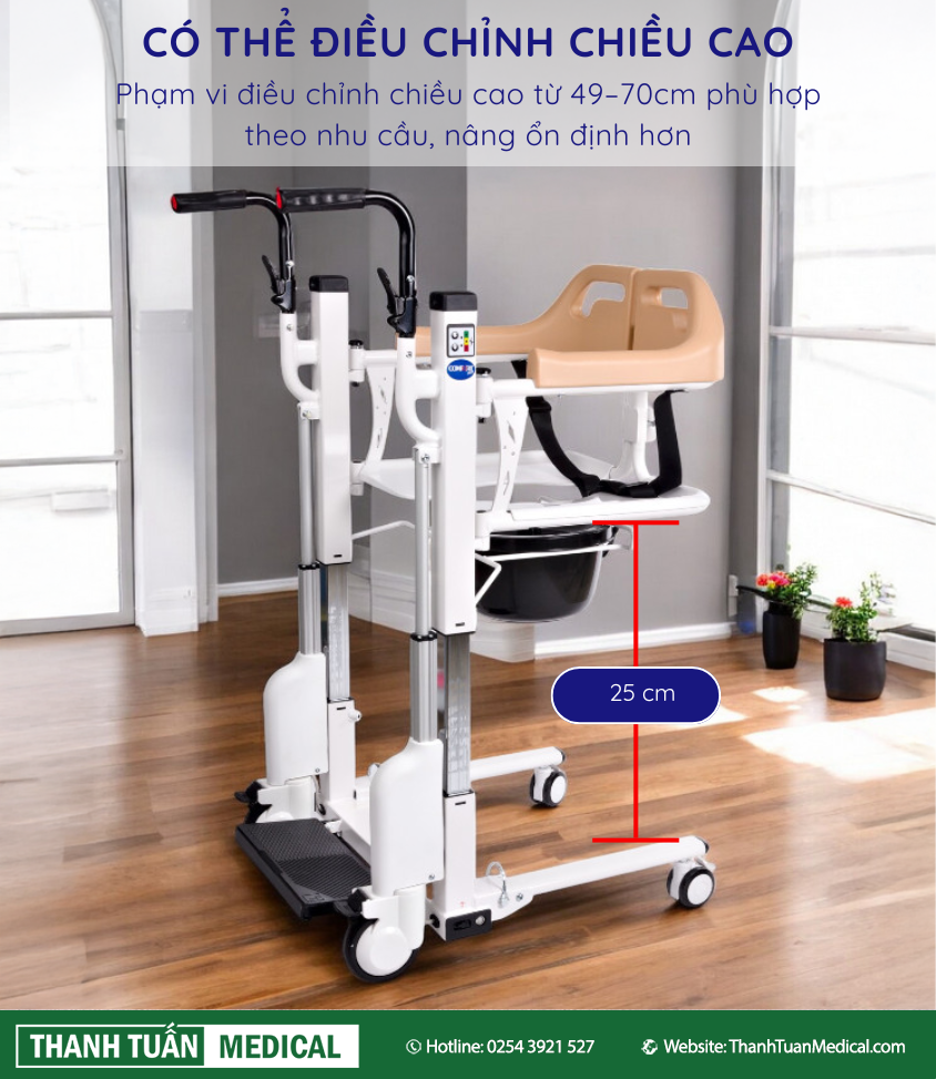 Điều chỉnh chiều cao phù hợp theo nhu cầu sử dụng Điều chỉnh chiều cao phù hợp theo nhu cầu sử dụng