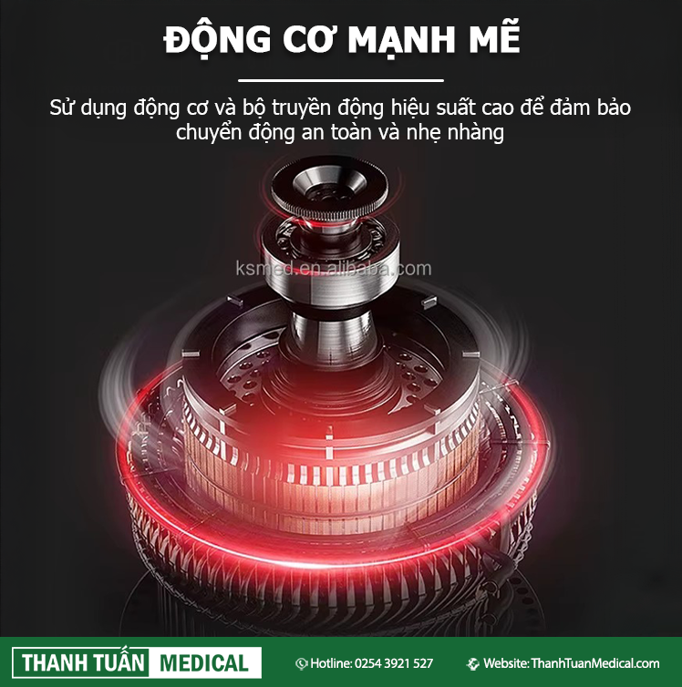 Động cơ mạnh mẽ mang lại khả năng nâng đỡ êm ái và nhẹ nhàng