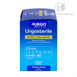 Băng Keo Có Gạc Vô Trùng Hút Dịch Vết Thương Sinh Mổ Urgosterile 10cm x 10cm - Hộp 50 Miếng, Hàng Pháp