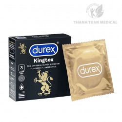 Bao Cao Su Durex Kingtex Hộp 3 Cái - Ôm Sát Cảm Giác Thật Như Không Dùng