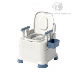 Ghế bô vệ sinh VIP - Bồn Cầu Di Động Có Tay Vịn Tựa Lưng Cho Người Già, Bà Bầu, Trẻ Nhỏ
