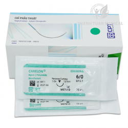 Chỉ Phẫu Thuật Không Tiêu CPT CARELON Nylon – Polyamide Số 6/0 - Hộp 12 Tép