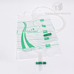 Túi Chứa Nước Tiểu Van Xả Ngang Chữ T Greetmed Có Dây Treo 2000ml - Túi Đựng Nước Tiểu