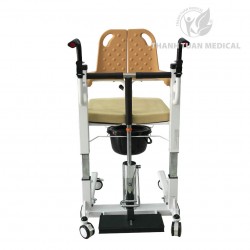 Xe Di Chuyển Bệnh Nhân Piston Thủy Lực Tựa Lưng Cao 4 in1 Huệ Lợi Model DH01118 (Nâng Hạ, Di Chuyển, Bô Vệ Sinh, Ghế Tắm) New 2025