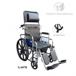 Xe Lăn Đa Năng Lucass X607B - Ngả Nằm, Có Thắng Tay, Bánh Mâm, Chống Lật